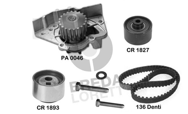 BREDA LORETT Vesipumppu + jakohihnasarja KPA0102B